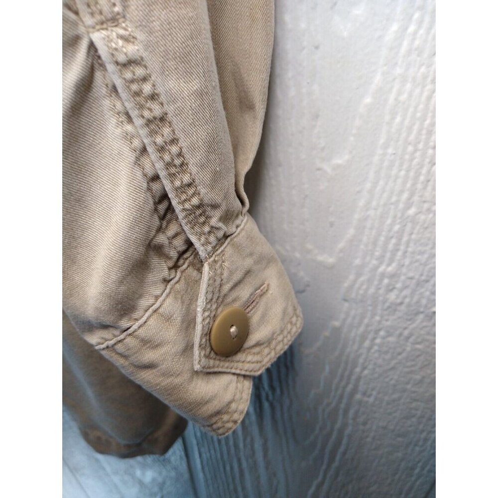 Banana Republic Safari Womens M Shirt Jacket Long Sleeve Button Front Tan - Picture 9 of 9